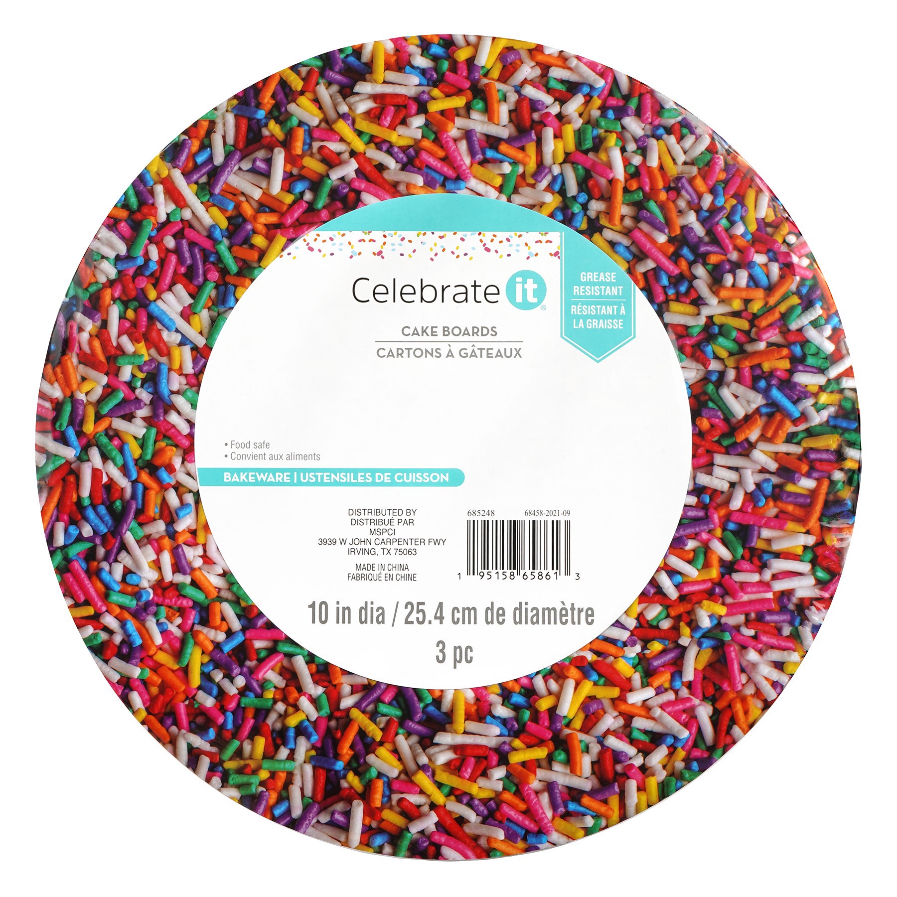 slide 2 of 3, 10" Sprinkle Cake Boards By Celebrate It, 3ct., 3 ct