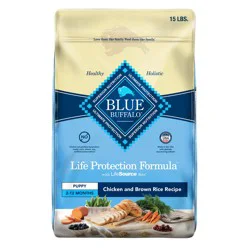Blue Buffalo Life Protection Formula Puppy Dry Dog Food with DHA and ARA, Made with Natural Ingredients, Chicken & Brown Rice Recipe, 15-lb Bag
