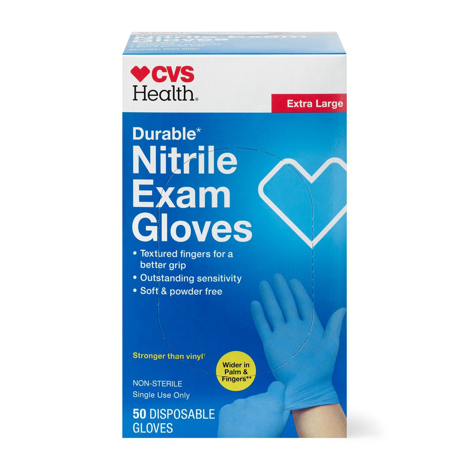 slide 1 of 4, Cvs Durable Nitrile Exam Gloves, 50 Ct, 50 ct
