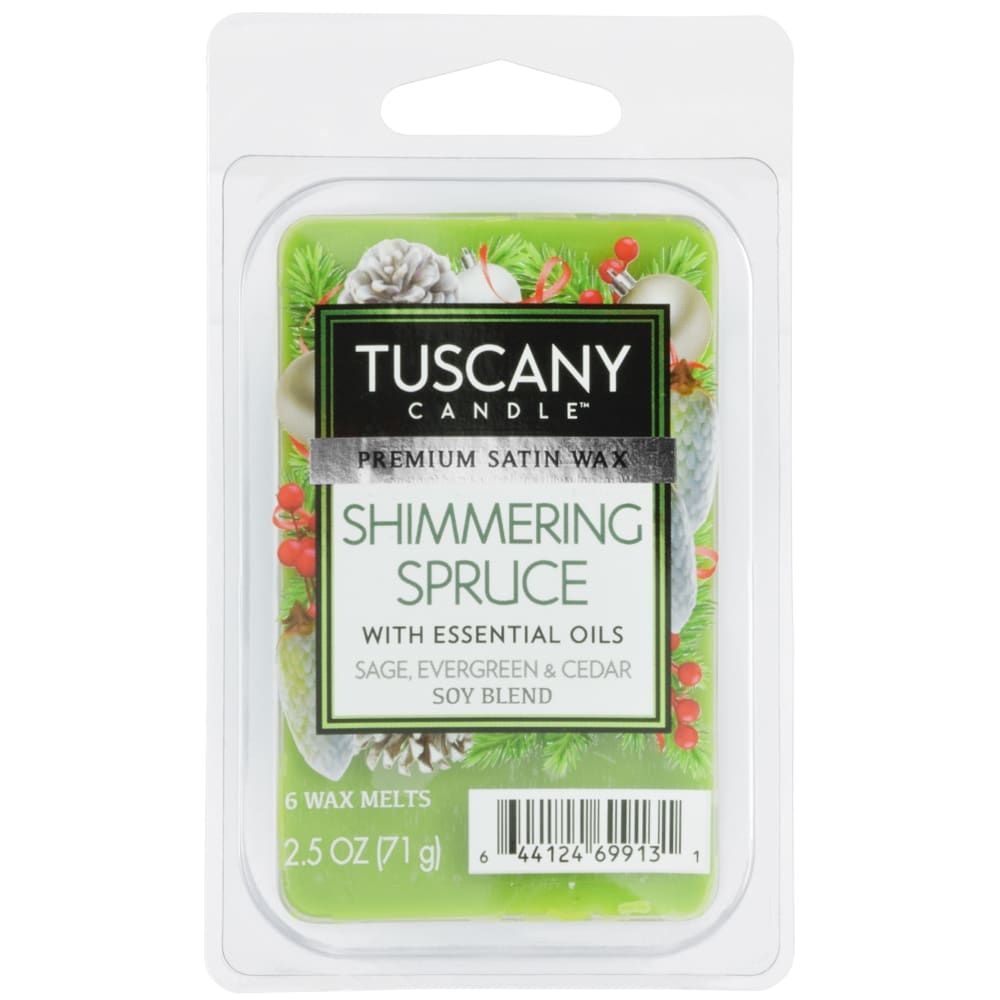 slide 1 of 1, Tuscany Candle Shimmering Spruce Sage Evergreen & Cedar Wax Melts, 6 ct