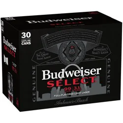 Budweiser Select Golden Lager Beer 30 ea
