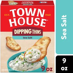 Town House Dipping Thins Baked Snack Crackers, Party Snacks, Sea Salt, 9oz Box, 1 Box