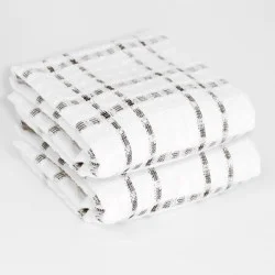 Everyday Living Grid Kitchen Towels - Black