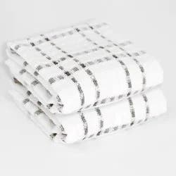 Everyday Living Grid Kitchen Towels - Black