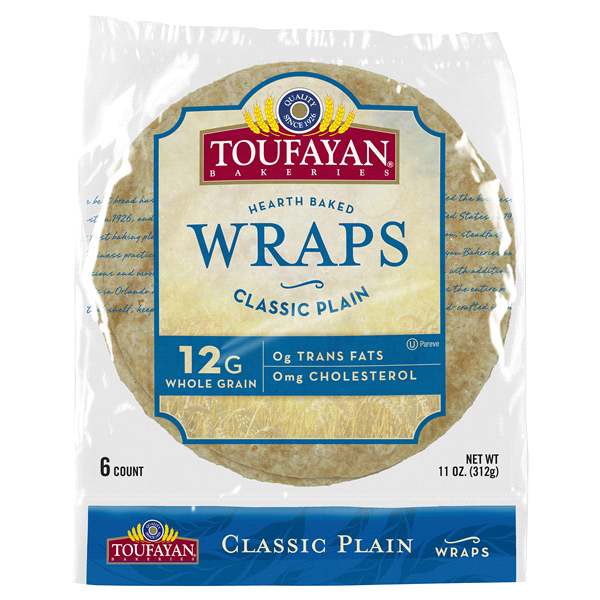 slide 1 of 1, Toufayan Flavored Wraps - Plain, 11 oz