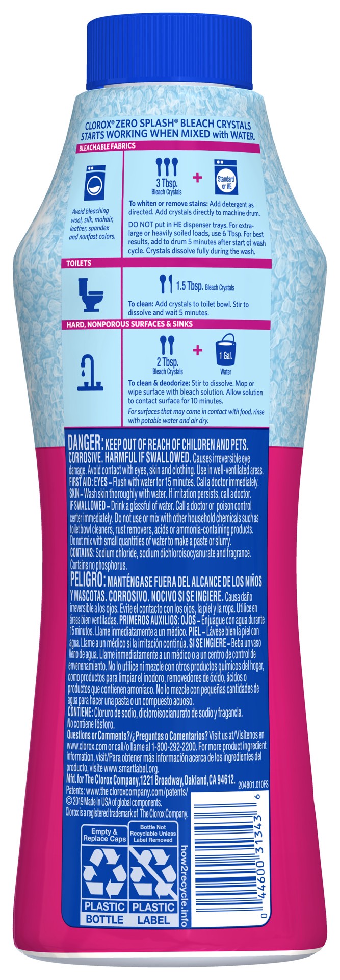 slide 4 of 5, Clorox Zero Splash Bleach Crystals, Fresh Meadow, 24 Ounces, 24 oz