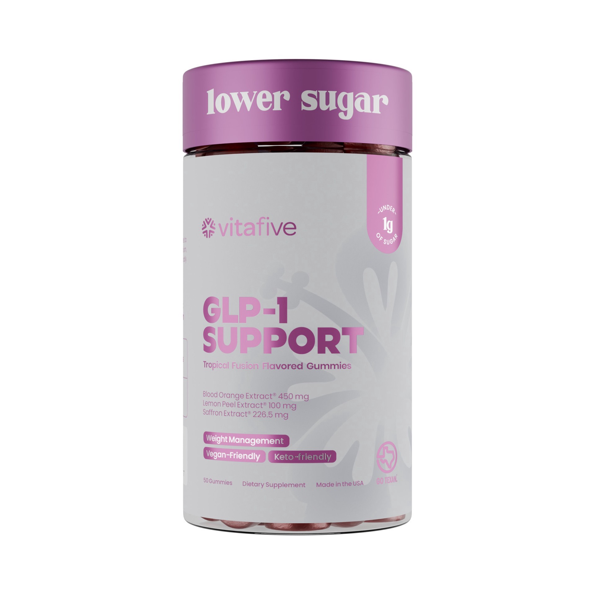 slide 1 of 1, Vitafive GLP-1 Support Gummies - Tropical Fusion, 50 ct