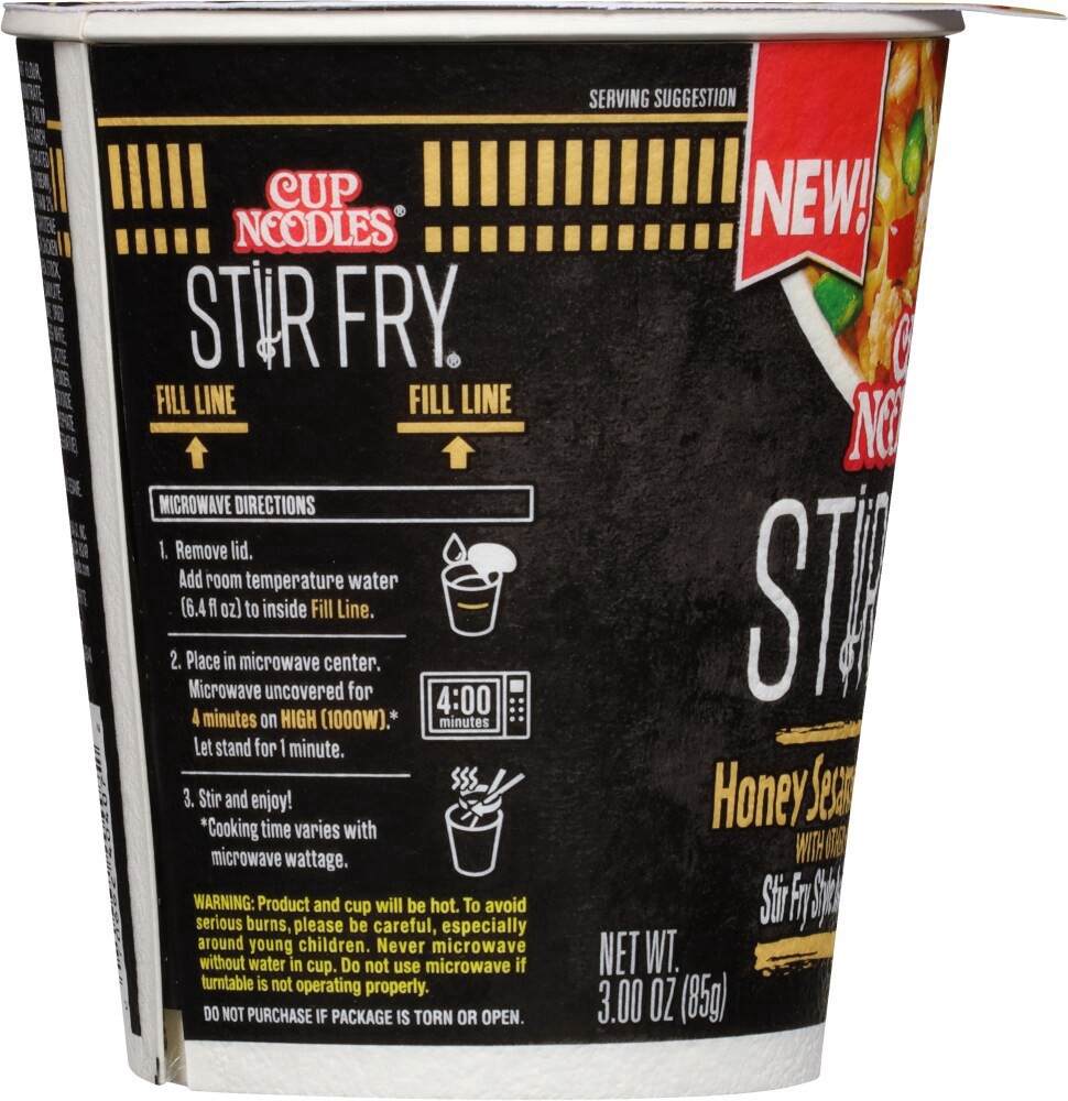 slide 4 of 5, Nissin Cup Noodles Honey Sesame Chicken Flavor Stir Fry, 3 oz