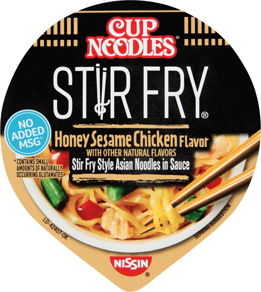 slide 2 of 5, Nissin Cup Noodles Honey Sesame Chicken Flavor Stir Fry, 3 oz