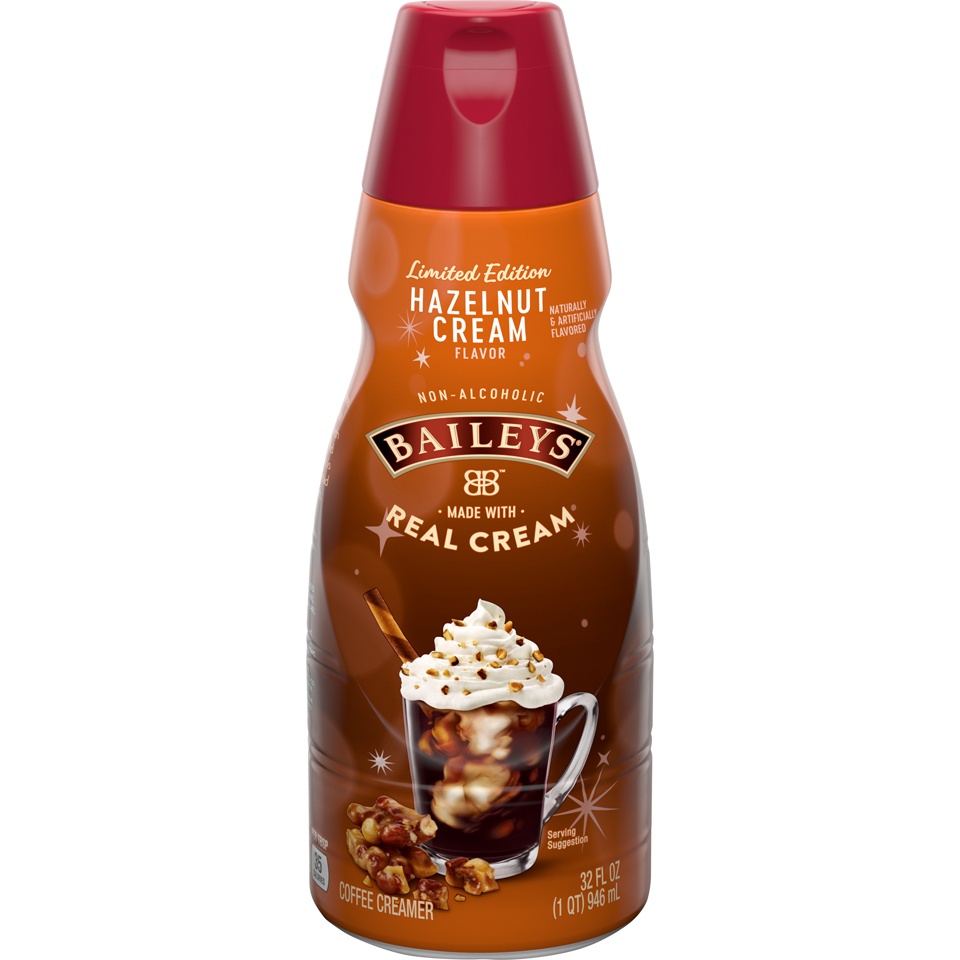 slide 1 of 8, Bailey's Hazelnut Cream Non-Alcoholic Coffee Creamer, 32 fl oz