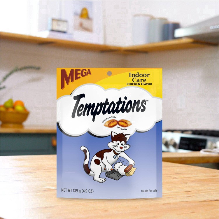 slide 3 of 4, Temptations MEGA Hairball Control Chicken DCIC-PA 4.9oz English, 4.9 oz