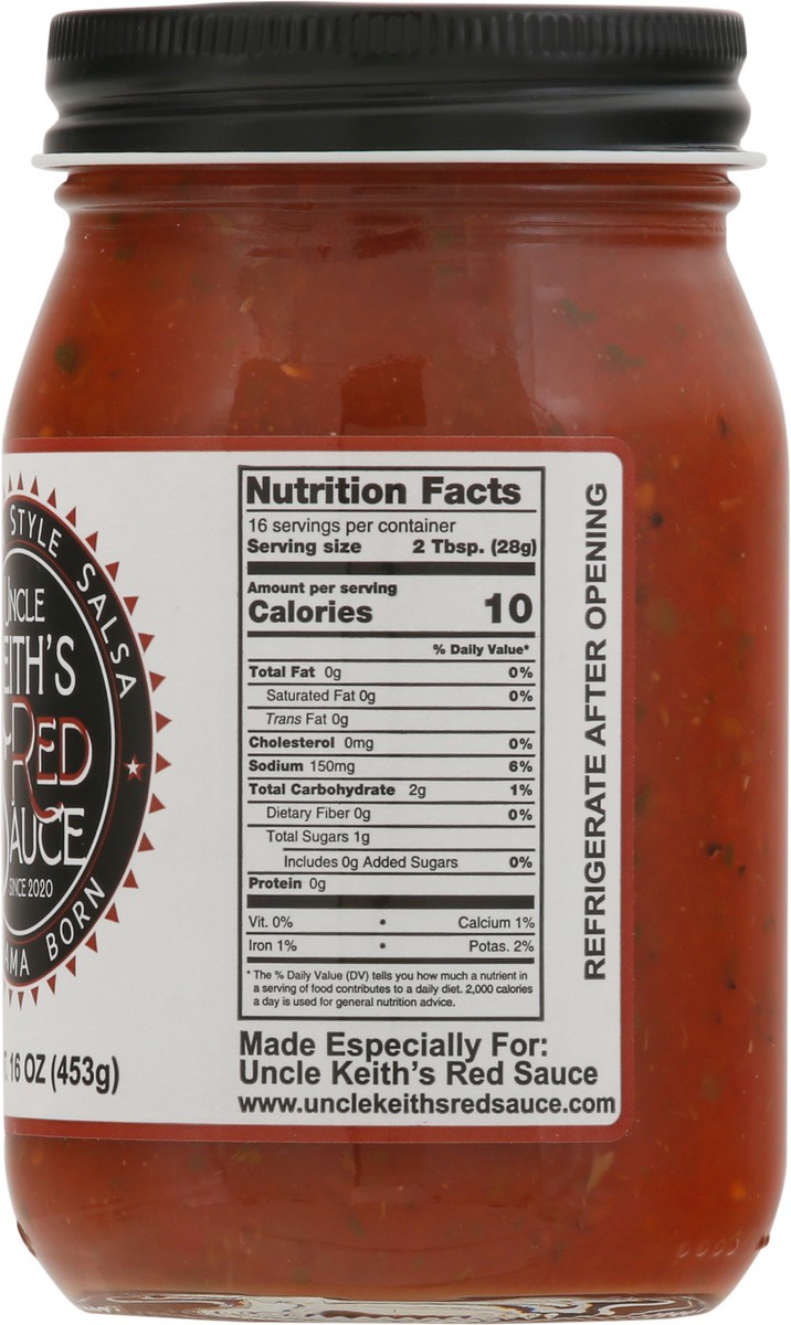 slide 2 of 9, Uncle Keith's Red Sauce Southern Style Salsa 16 oz, 16 oz