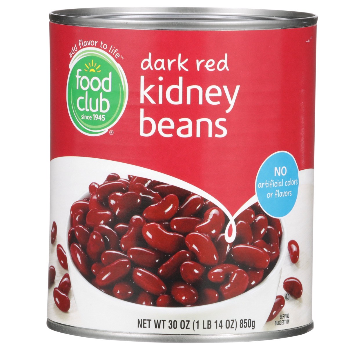 slide 8 of 9, Food Club Dark Red Kidney Beans, 30 oz