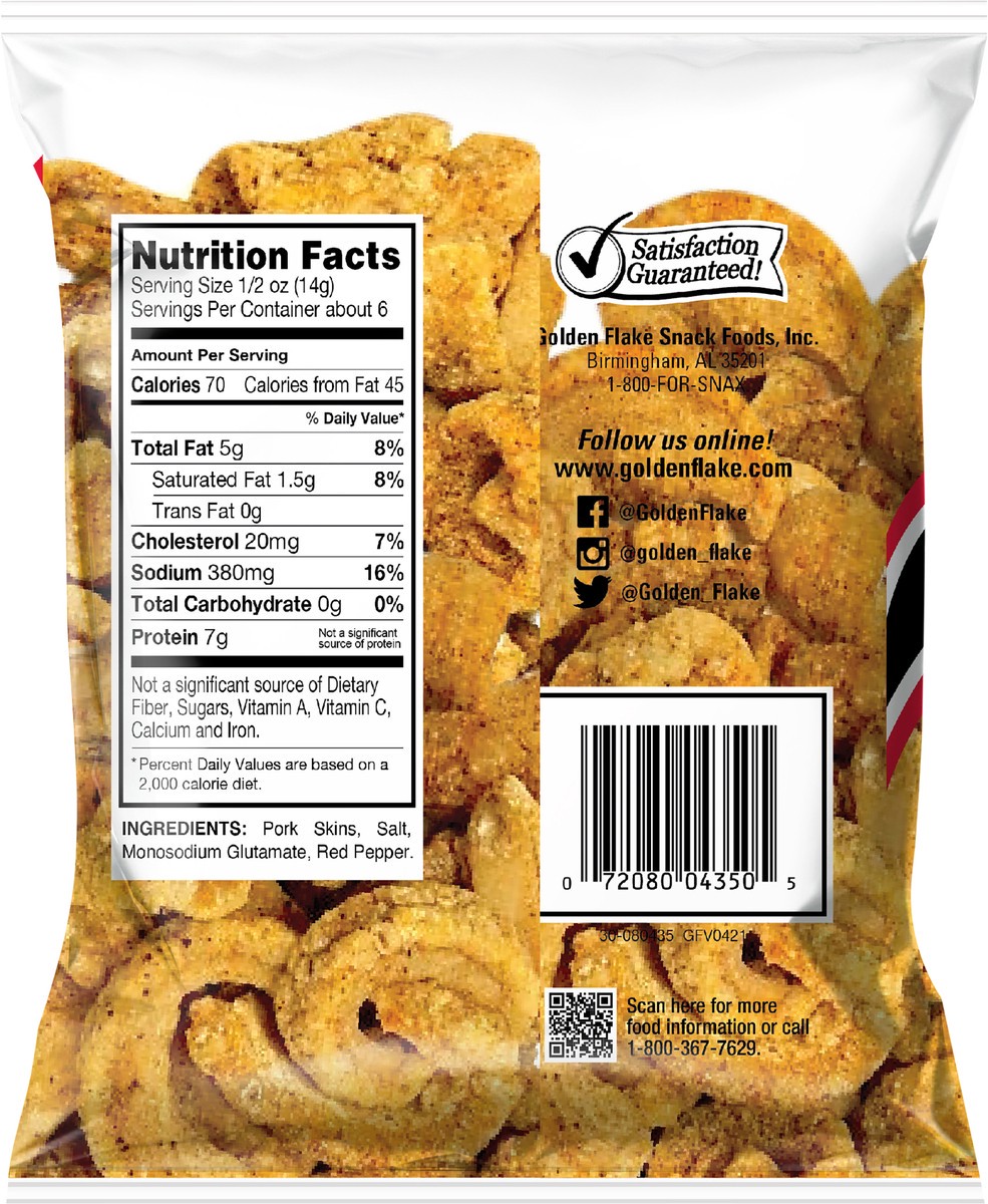 slide 4 of 7, Golden Flake Chicharrones Super Strips Fried Pork Skins 3 oz, 3 oz