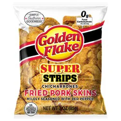 Golden Flake Chicharrones Super Strips Fried Pork Skins 3 oz