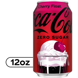 Coca-Cola Zero Sugar Cherry Float Soda Soft Drink Can, 12 fl oz