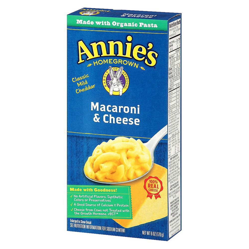 slide 13 of 108, Annie's Annie''s Classic Cheddar Macaroni and Cheese Dinner with Organic Pasta, 6 OZ, 6 oz