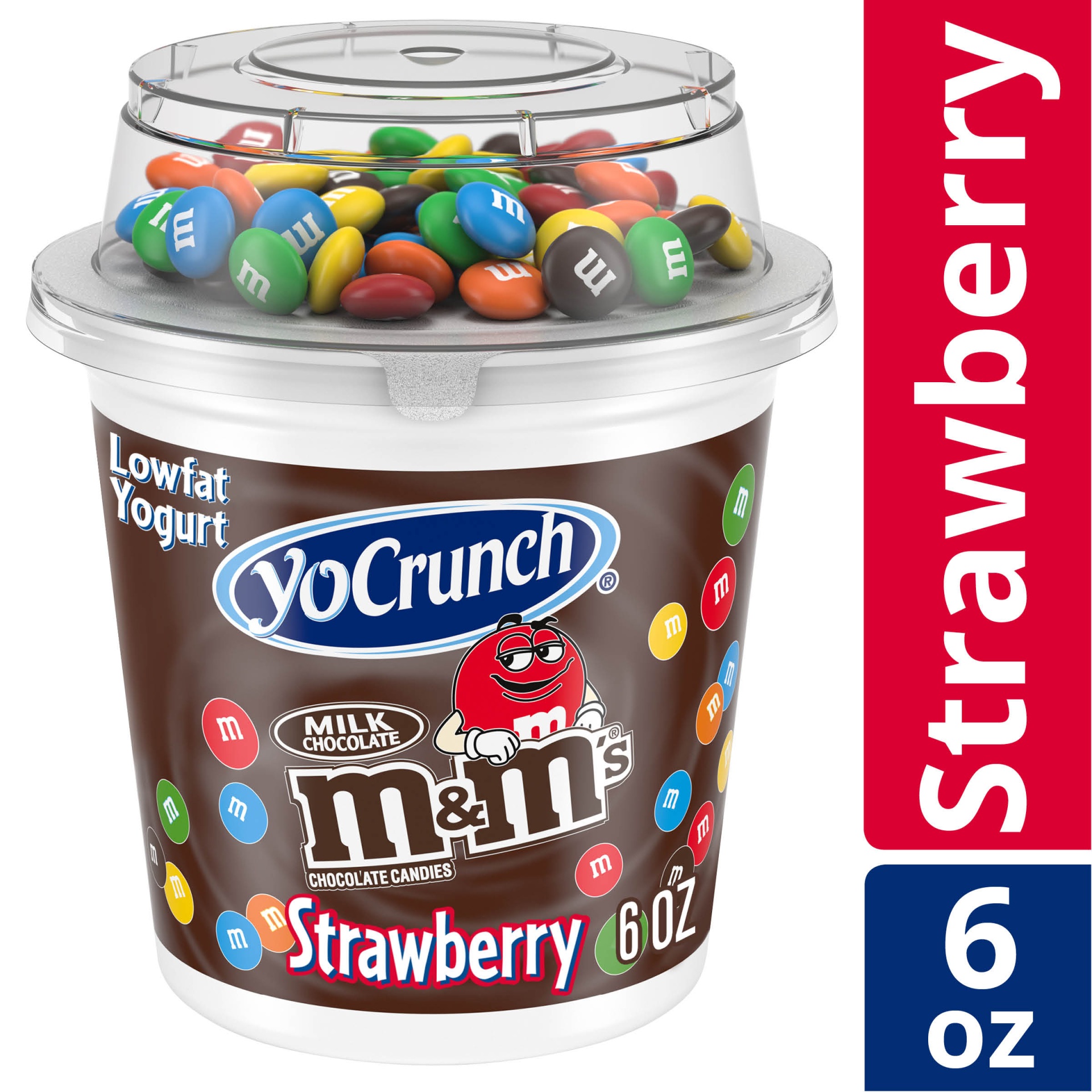 slide 1 of 7, YoCrunch Low Fat Strawberry with M&Ms, 6 oz