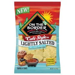 On The Border 11 oz On The Border Café Style Lightly Salted Tortilla Chips