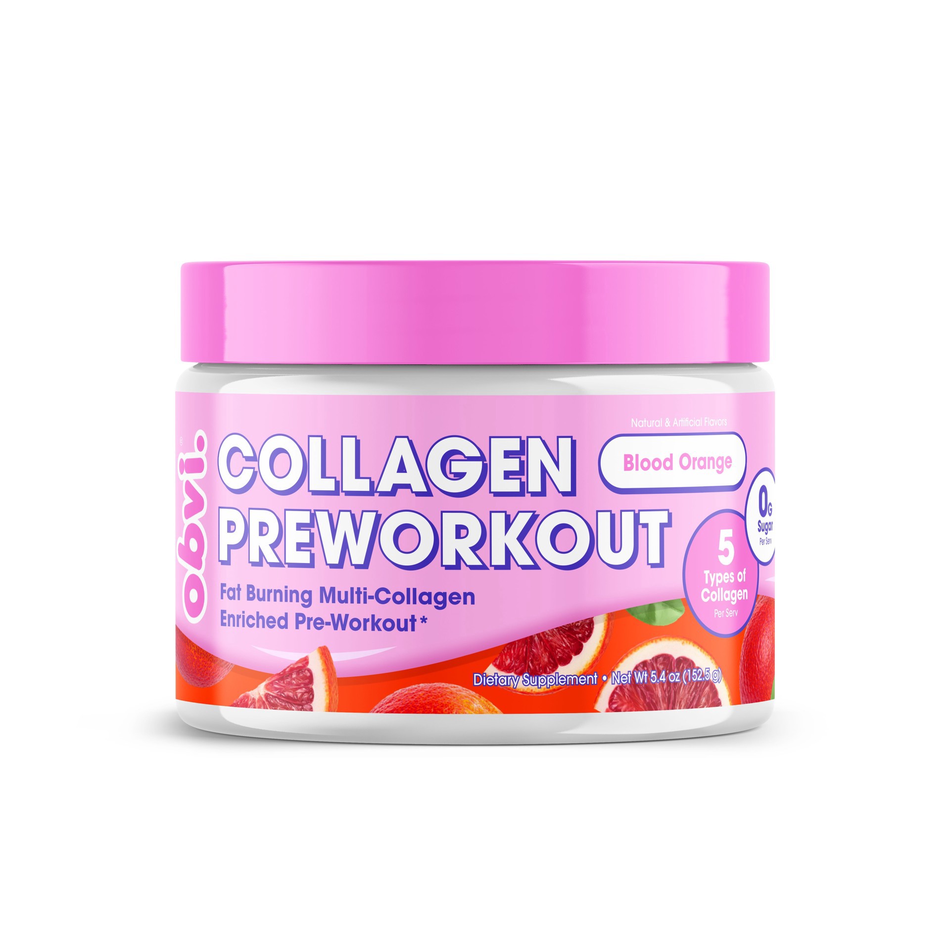 slide 1 of 1, Obvi Collagen Pre Workout Blood Orange, 5.4 oz