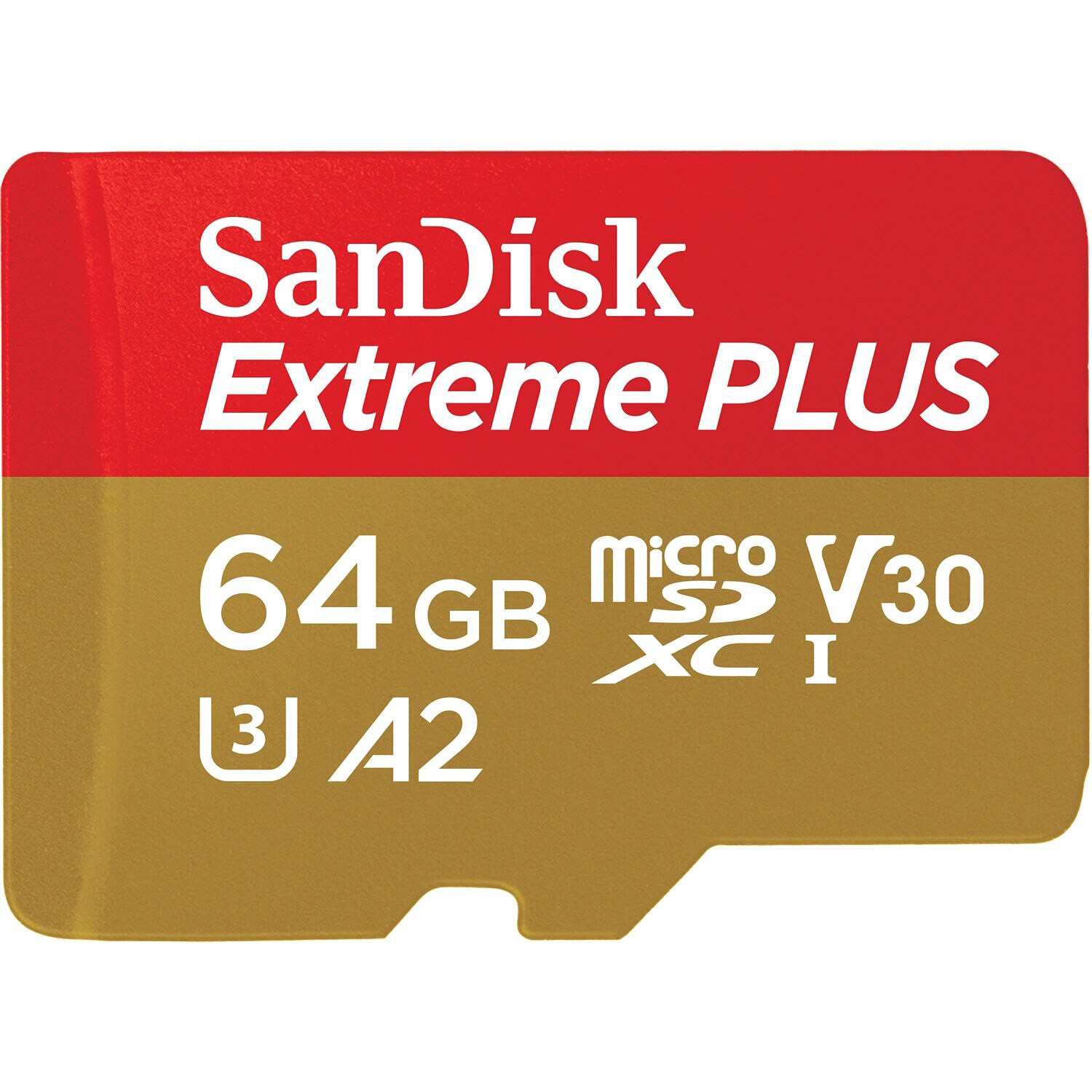 slide 1 of 3, SanDisk Extreme Plus microSD UHS-I Card with Adapter, 64 GB, 64 GB