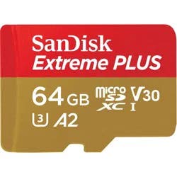SanDisk Extreme Plus microSD UHS-I Card with Adapter, 64 GB