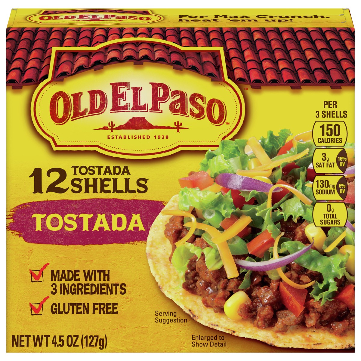 slide 12 of 13, Old El Paso Tostada Shells, Gluten Free, 12-count, 4.5 oz., 12 ct