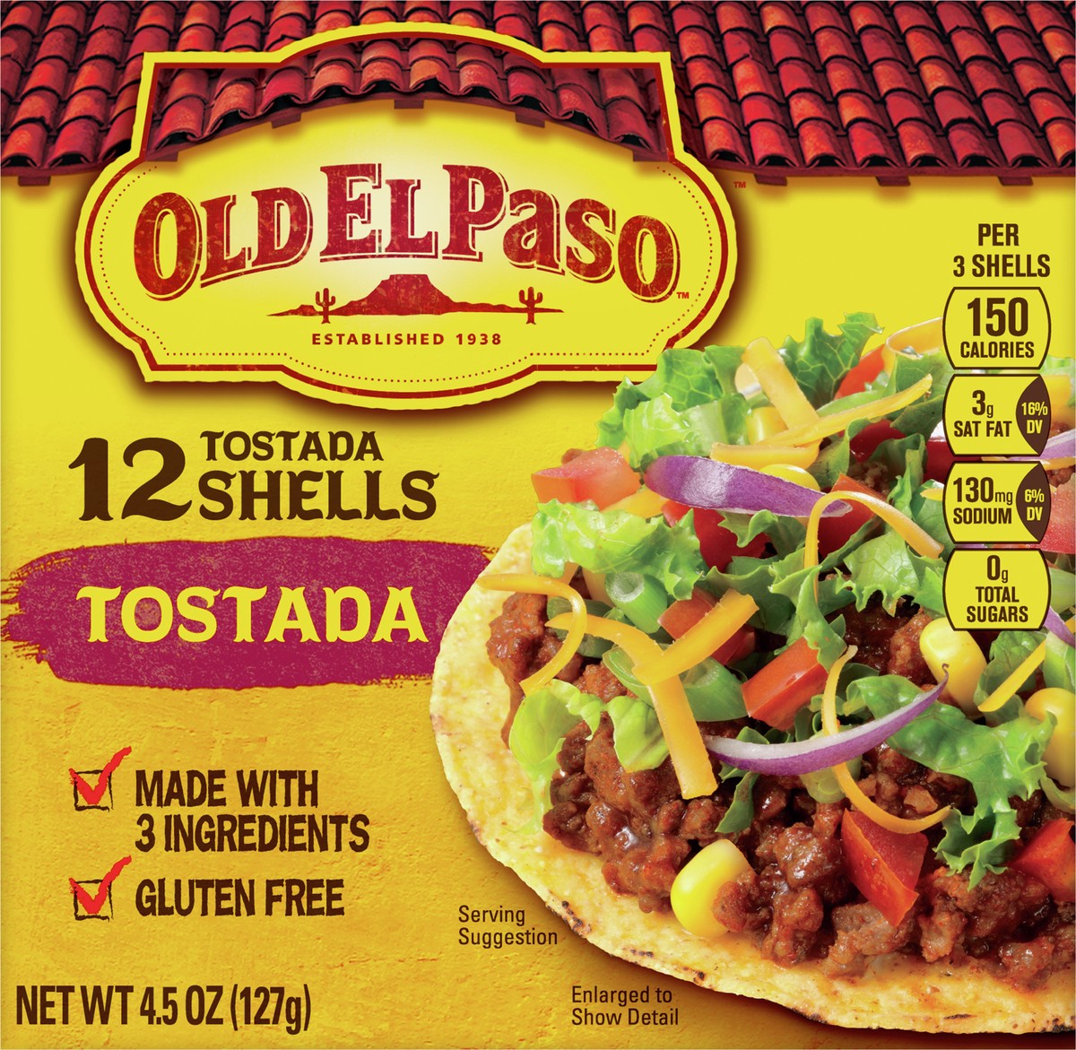 slide 10 of 13, Old El Paso Tostada Shells, Gluten Free, 12-count, 4.5 oz., 12 ct