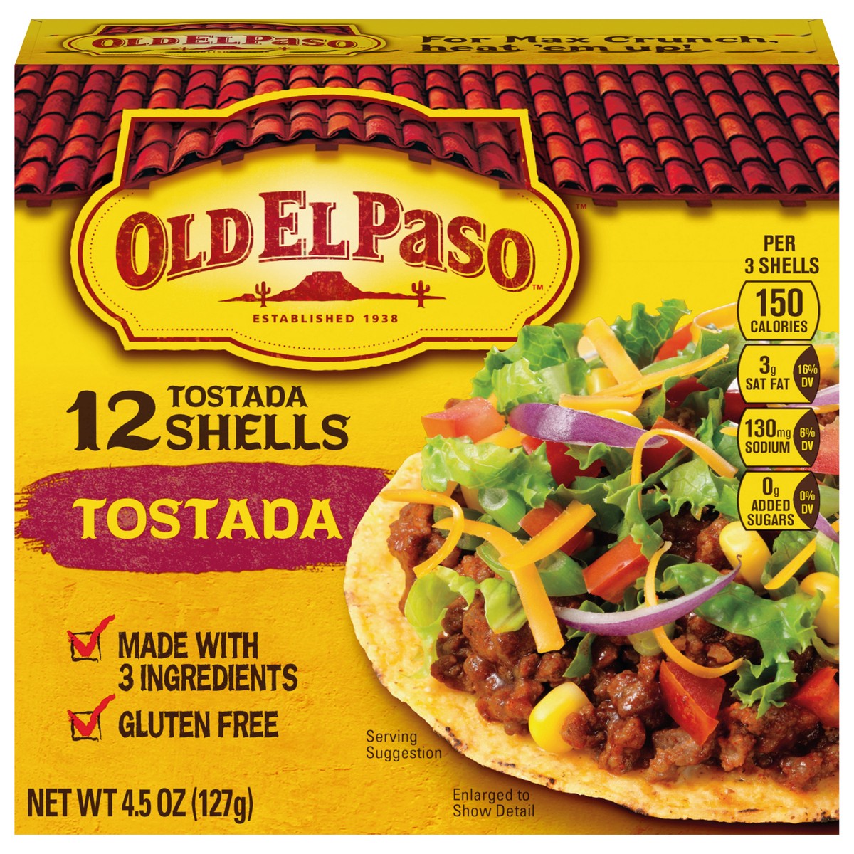 slide 1 of 13, Old El Paso Tostada Shells, Gluten Free, 12-count, 4.5 oz., 12 ct