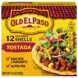 Old El Paso Tostada Shells, Gluten Free, 12-count, 4.5 oz.