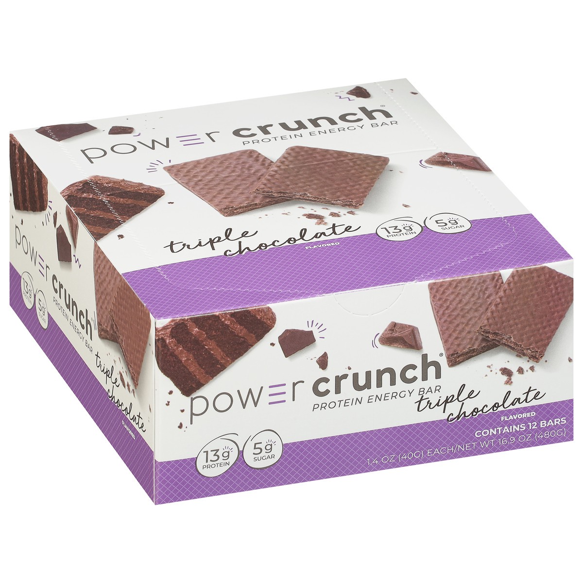 slide 2 of 9, Power Crunch Triple Chocolate Flavored Protein Energy Bar 12 - 1.4 oz Bars, 12 ct