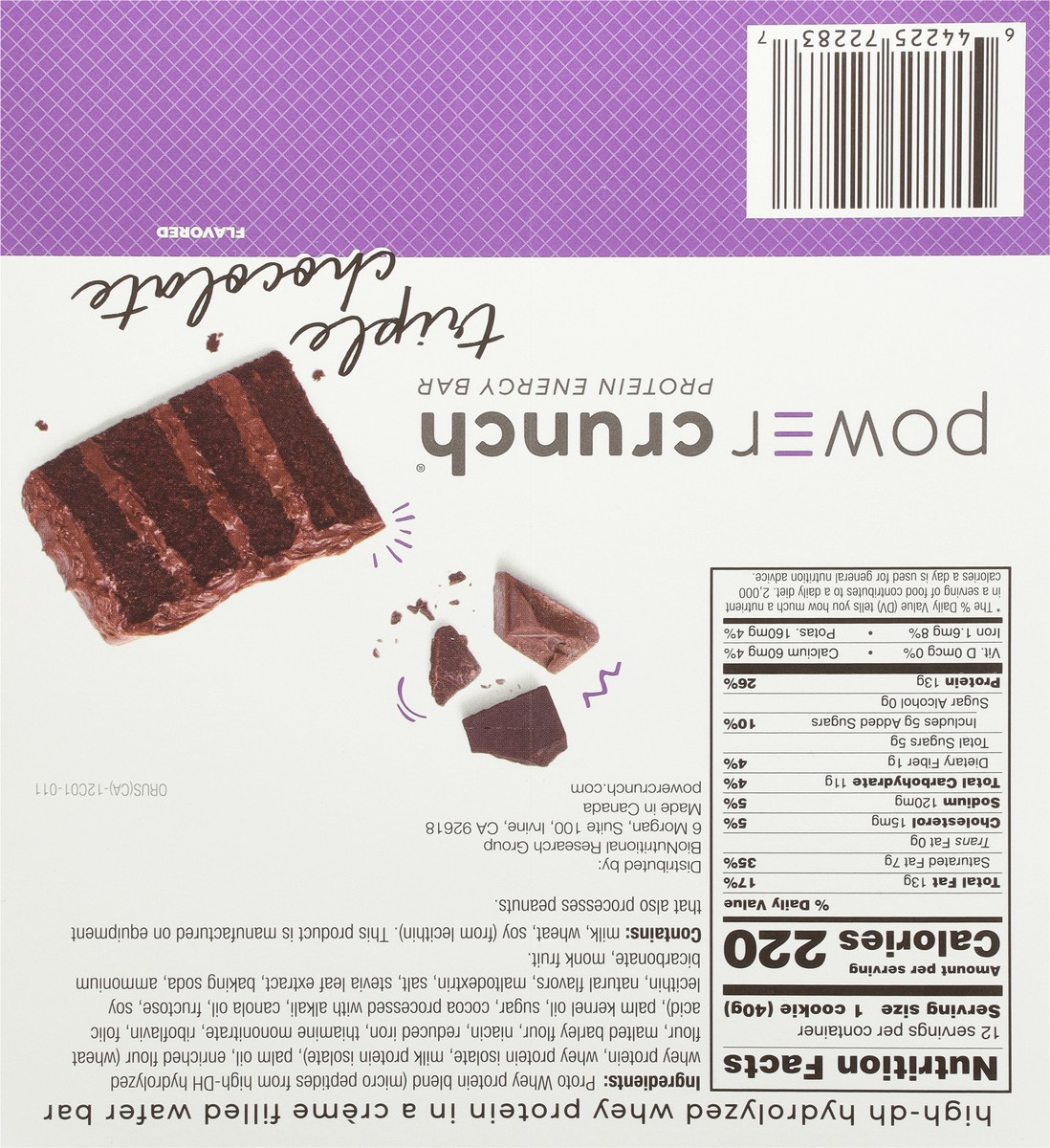 slide 4 of 9, Power Crunch Triple Chocolate Flavored Protein Energy Bar 12 - 1.4 oz Bars, 12 ct