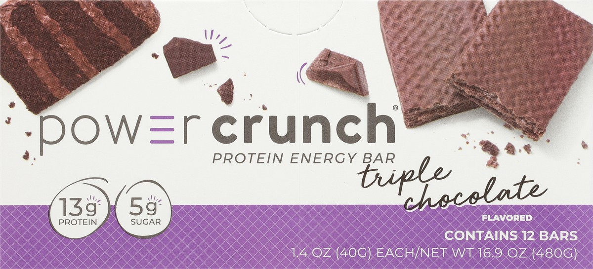 slide 6 of 9, Power Crunch Triple Chocolate Flavored Protein Energy Bar 12 - 1.4 oz Bars, 12 ct