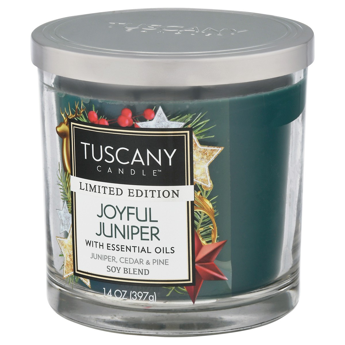 slide 4 of 12, Tuscany Candle Limited Edition Joyful Juniper Scented Candle Jar, 14 oz
