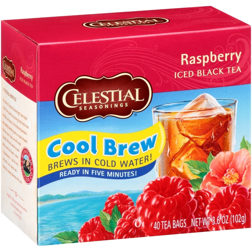 slide 1 of 1, Celestial Seasonings Raspberry Ice Cool Brew Iced Tea Bags, 40 ct