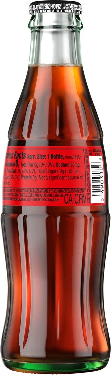 slide 3 of 9, Coca-Cola Zero Sugar Glass Bottle- 8 fl oz, 8 fl oz