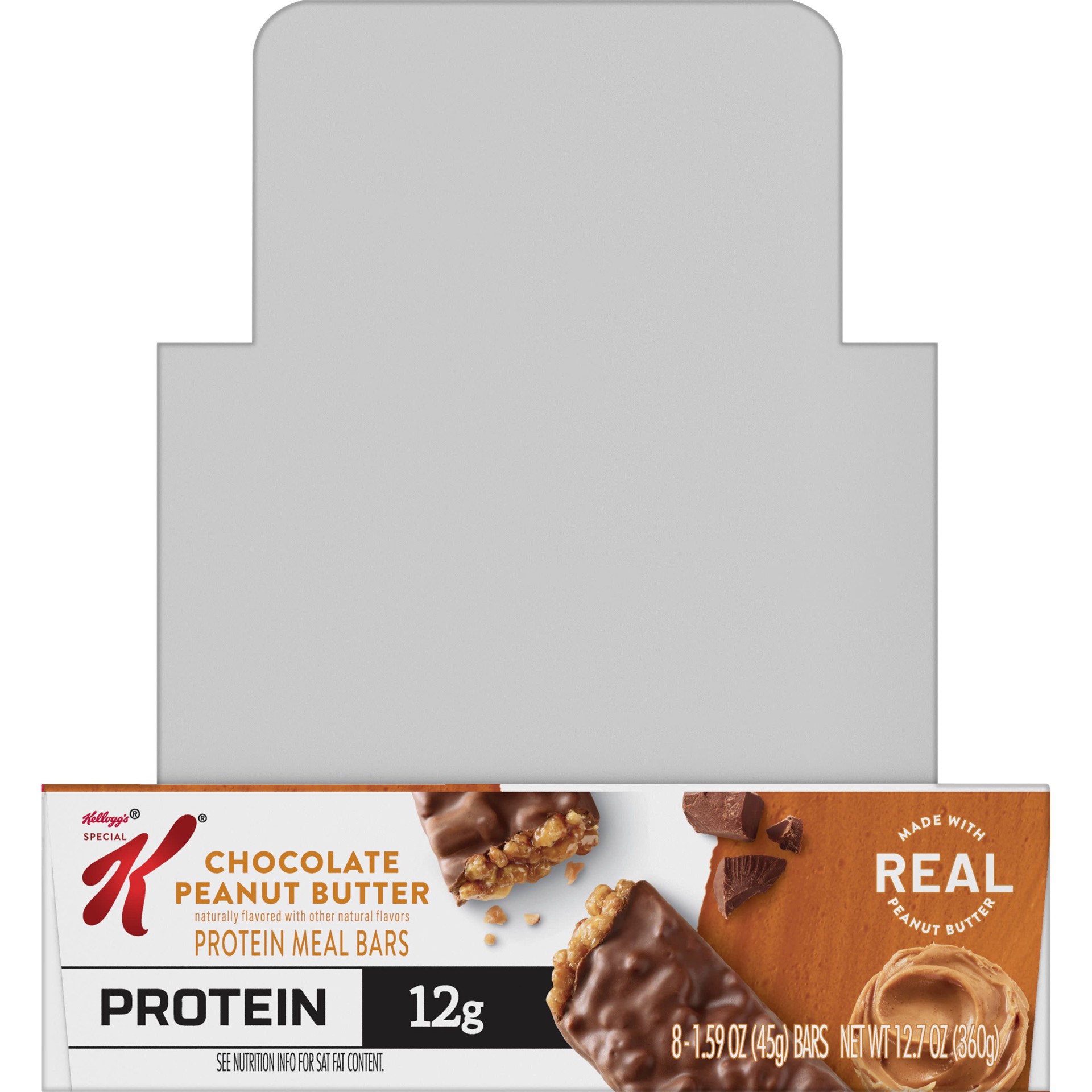 slide 4 of 5, Special K Kellogg's Special K Protein Bars, Meal Replacement, Protein Snacks, Chocolate Peanut Butter, 12.7oz Tray, 8 Bars, 12.7 oz