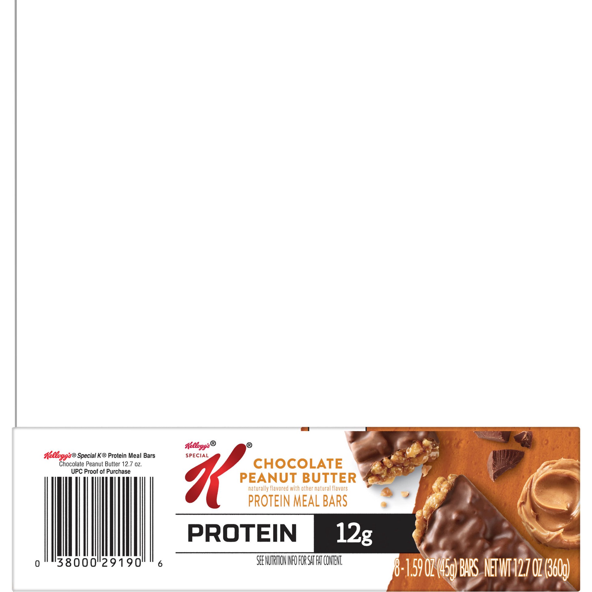 slide 2 of 5, Special K Kellogg's Special K Protein Bars, Meal Replacement, Protein Snacks, Chocolate Peanut Butter, 12.7oz Tray, 8 Bars, 12.7 oz