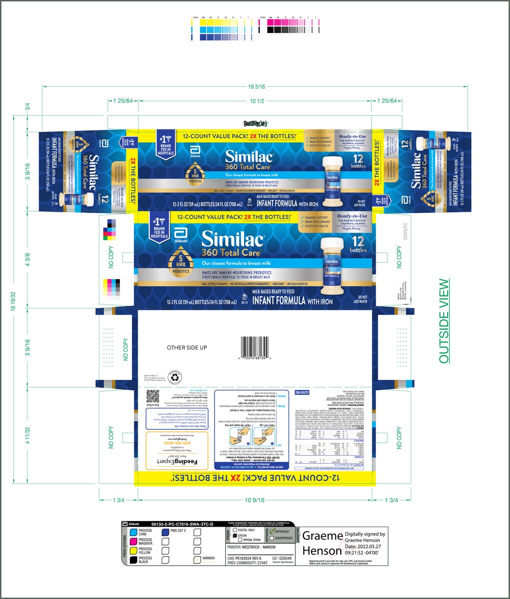 slide 8 of 9, Similac 360 Total Care Advance Infant Formula Ready-to-Feed 12-2 fl oz Bottles, 12 ct