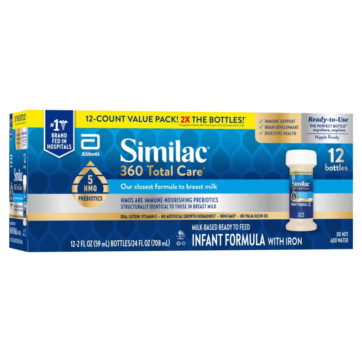 slide 7 of 9, Similac 360 Total Care Advance Infant Formula Ready-to-Feed 12-2 fl oz Bottles, 12 ct