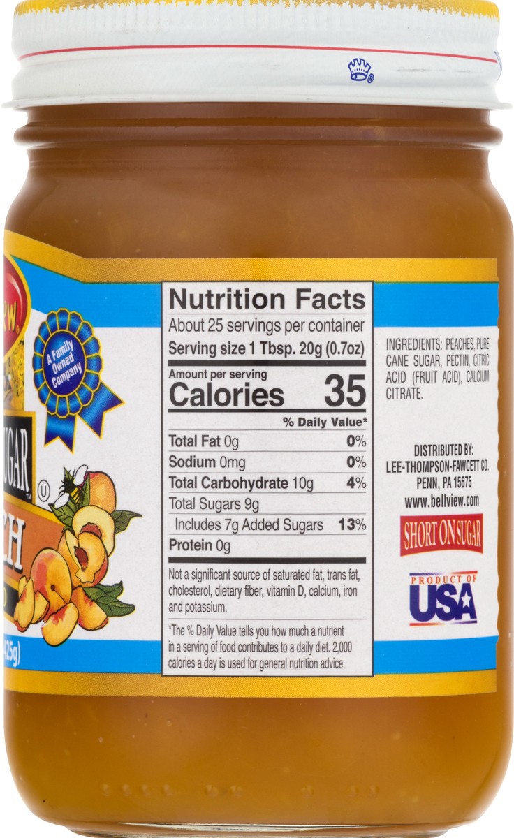 slide 4 of 13, Bell-View Short On Sugar Peach Spread 15 oz, 15 oz