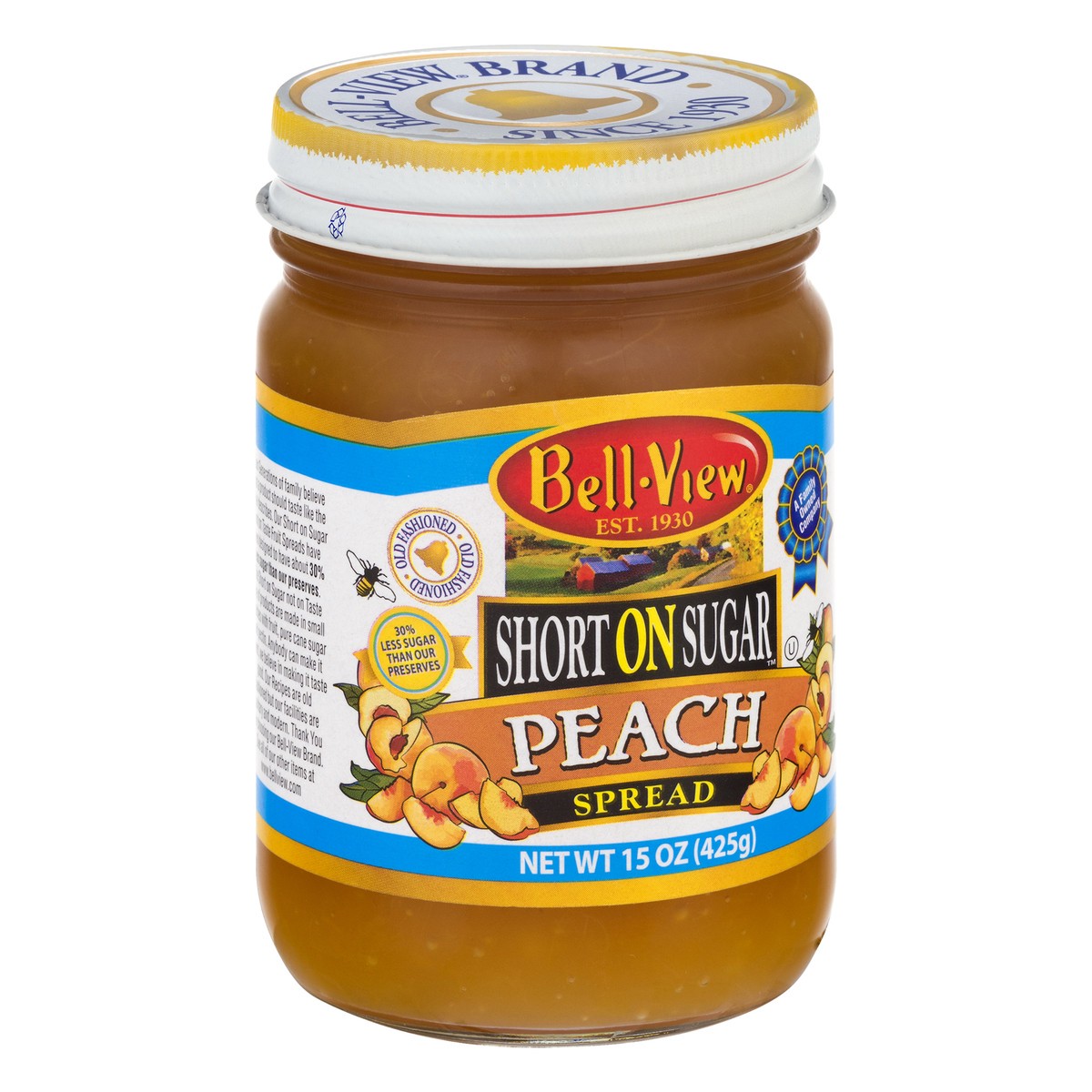 slide 6 of 13, Bell-View Short On Sugar Peach Spread 15 oz, 15 oz