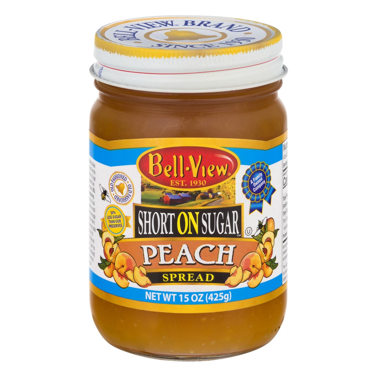 slide 7 of 13, Bell-View Short On Sugar Peach Spread 15 oz, 15 oz