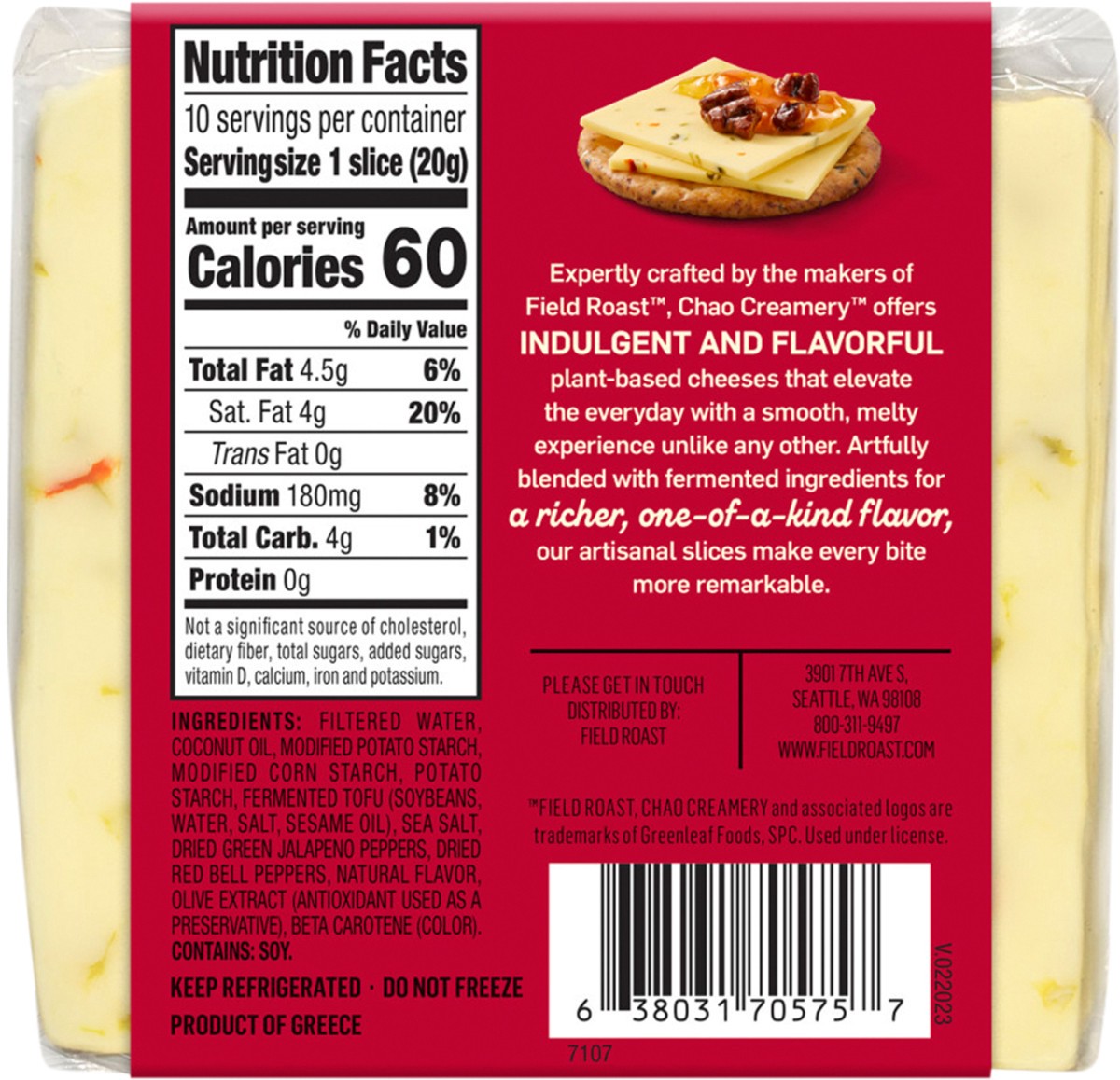 slide 2 of 7, Field Roast Chao Slices, Spicy Original, 7 oz