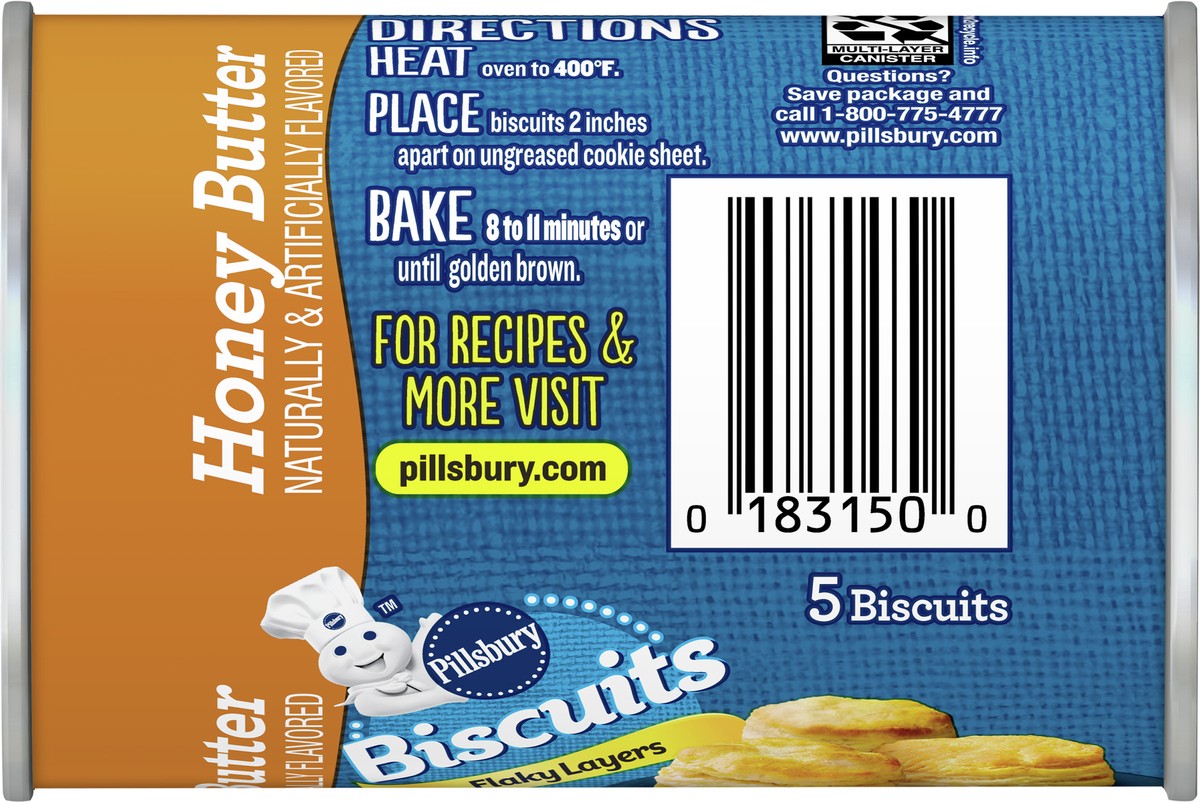 slide 4 of 11, Pillsbury Honey Butter Flaky Layers Biscuits, 5 Biscuits, 6 oz, 5 ct