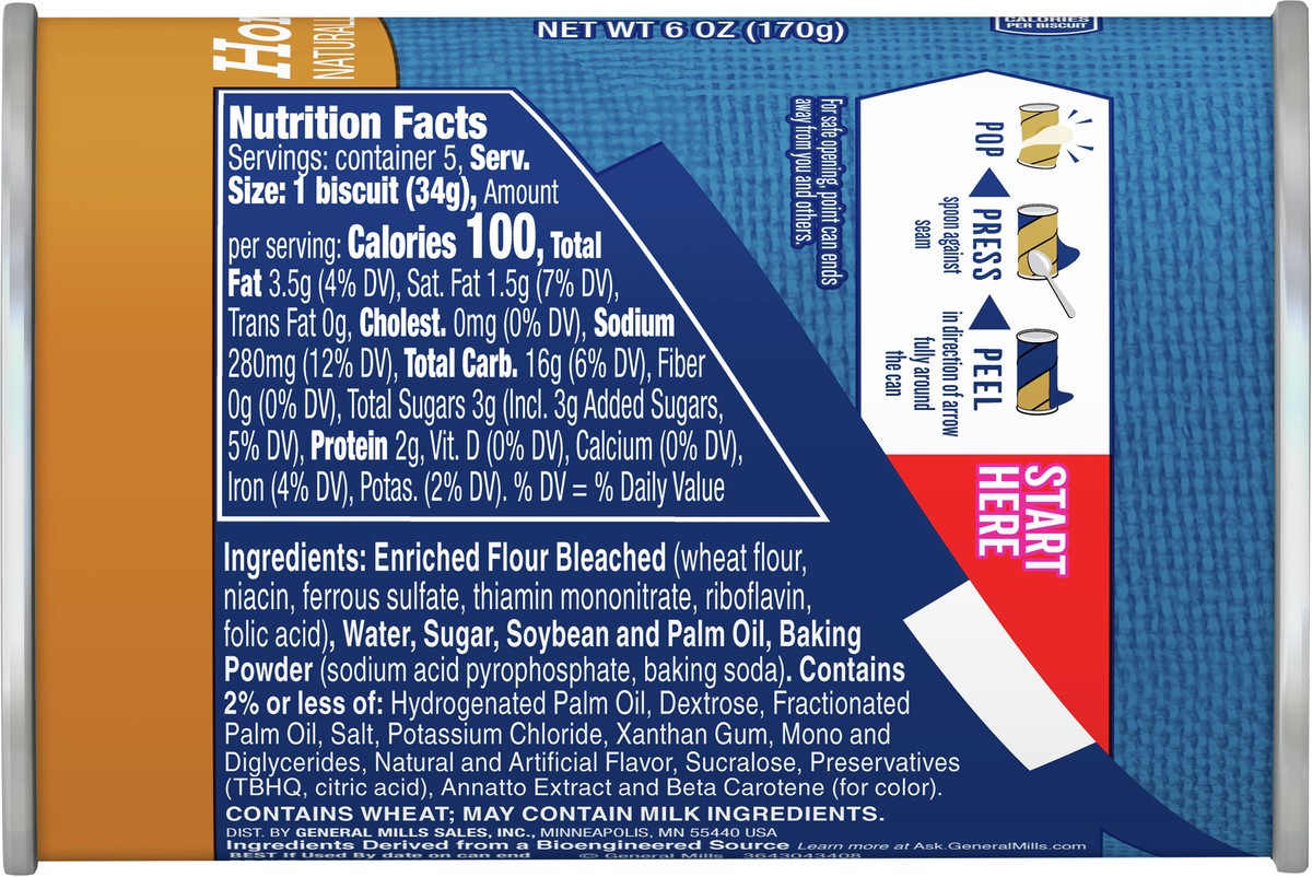 slide 8 of 11, Pillsbury Honey Butter Flaky Layers Biscuits, 5 Biscuits, 6 oz, 5 ct