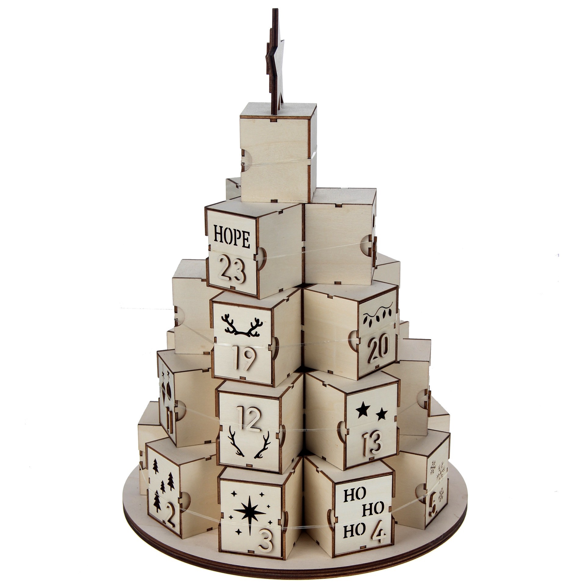 slide 3 of 4, Layered Countdown Advent Tree Diy Wood Decor By Make Market, 11.61 in x 11.61 in x  16.14 in