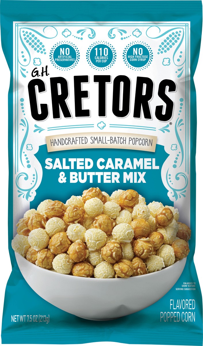 slide 3 of 9, GH Cretors Handcrafted Small-Batch Salted Caramel & Butter Mix Popcorn 7.5 oz, 7.5 oz