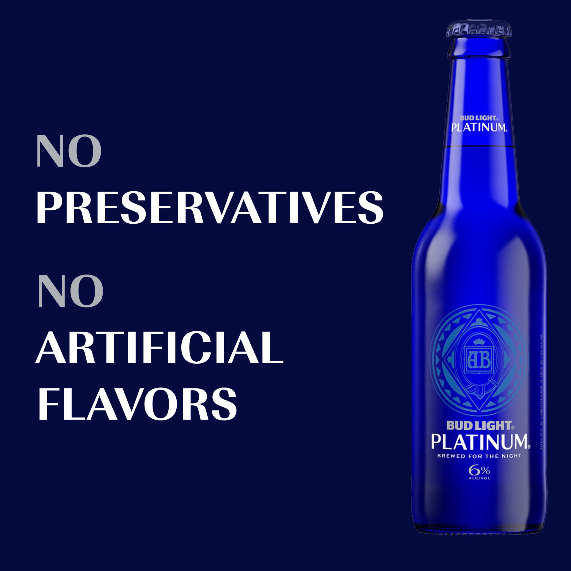 slide 6 of 10, Bud Light Platinum 12 oz Glass Bottle Back LABEL NAC 6ABV APL Rewind 7 - 2mil SACMI, 12 oz