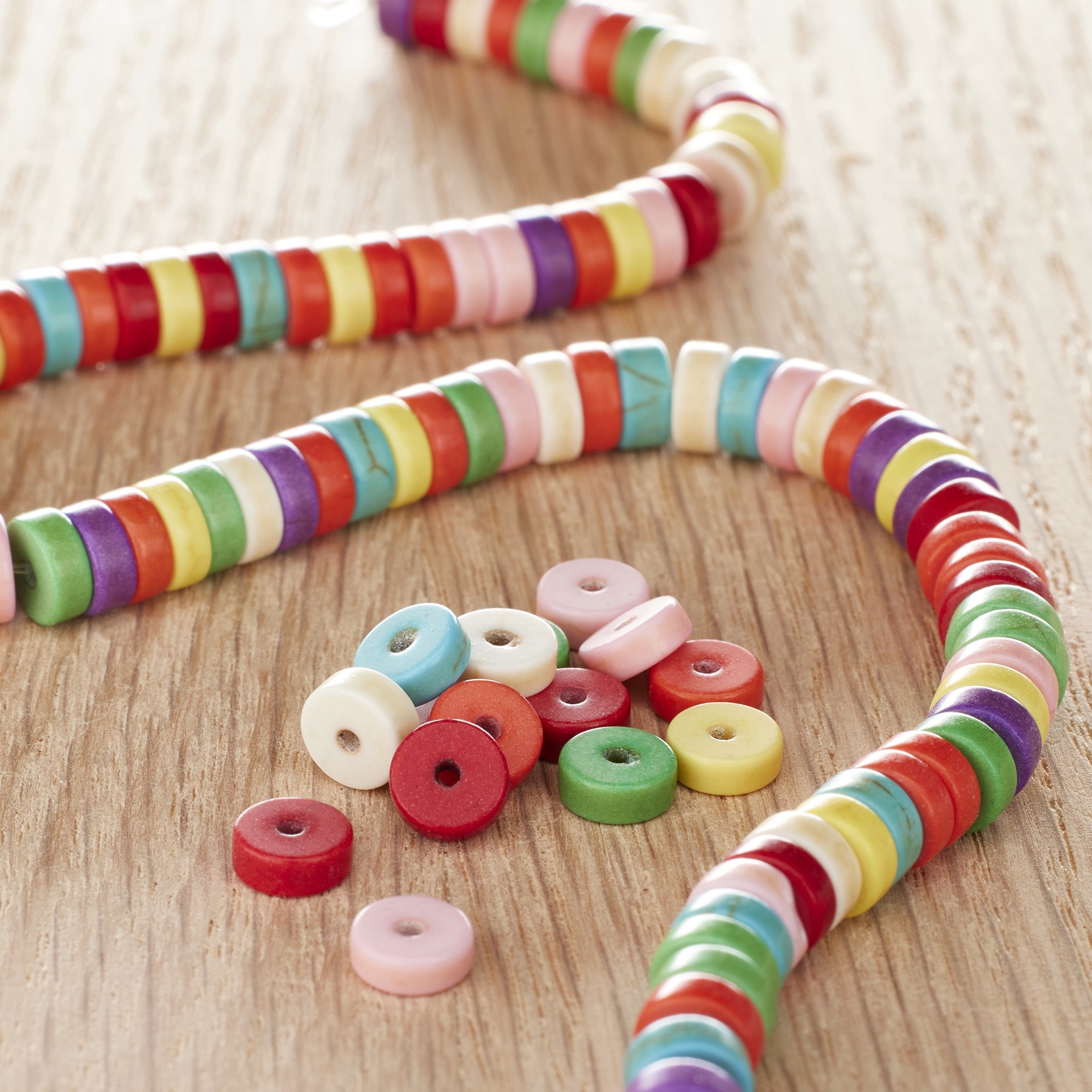 slide 3 of 3, Multicolor Howlite Rondelle Beads By Bead Landing, 6mm, 6 mm